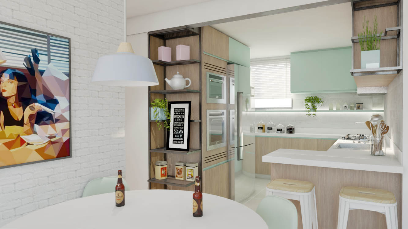 Cozinha obra Itaim - Projeto