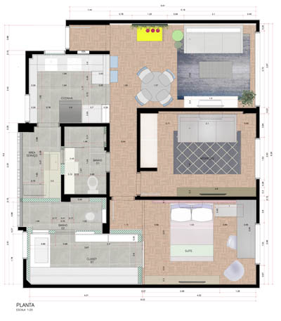 Planta de Layout obra Itaim - Projeto