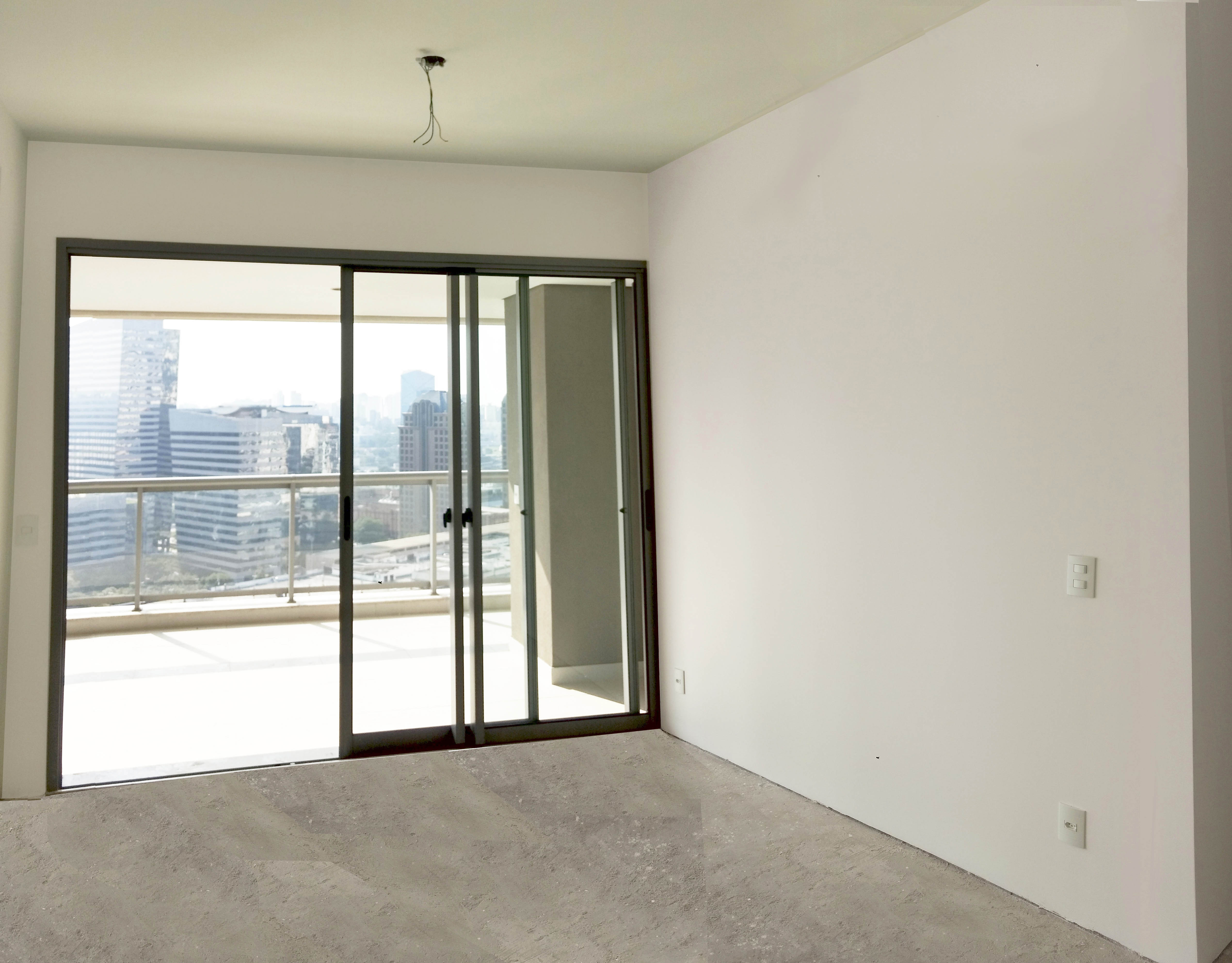 Sala ainda não integrada obra Brooklin - Antes