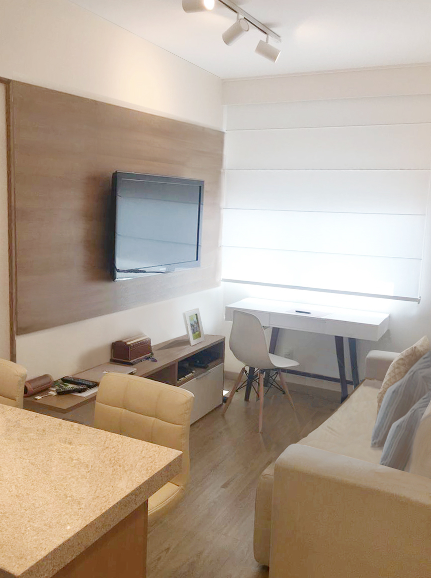 Living integrado obra Ibirapuera - Finalizado